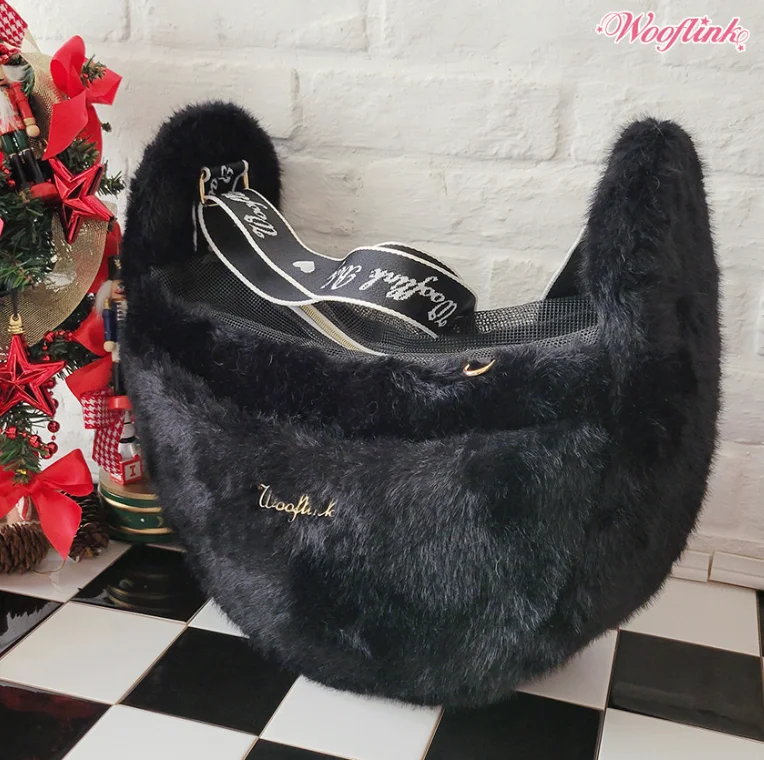 Wooflink Hug Me Bag 2 Fur in Black