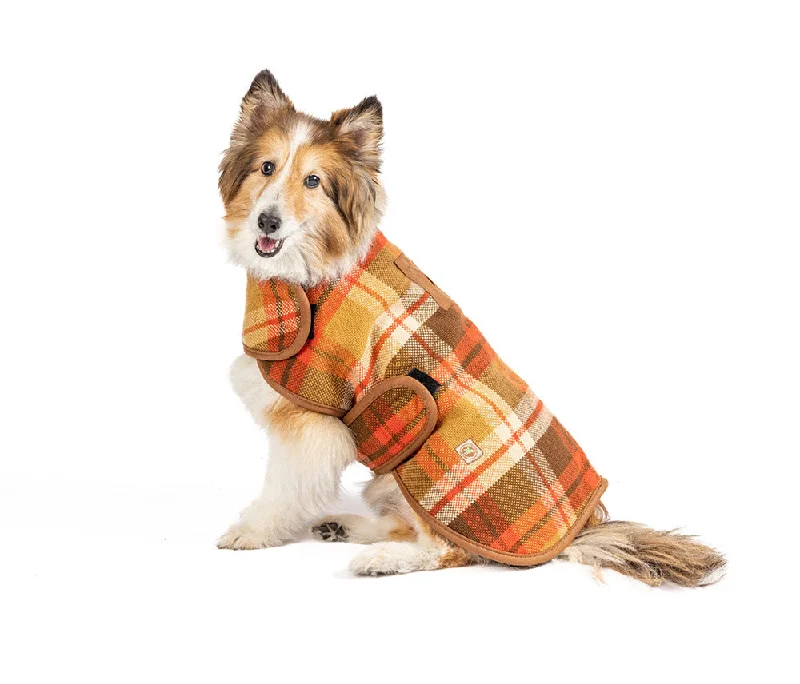 Pet fashion clothesRust Plaid Blanket Coat