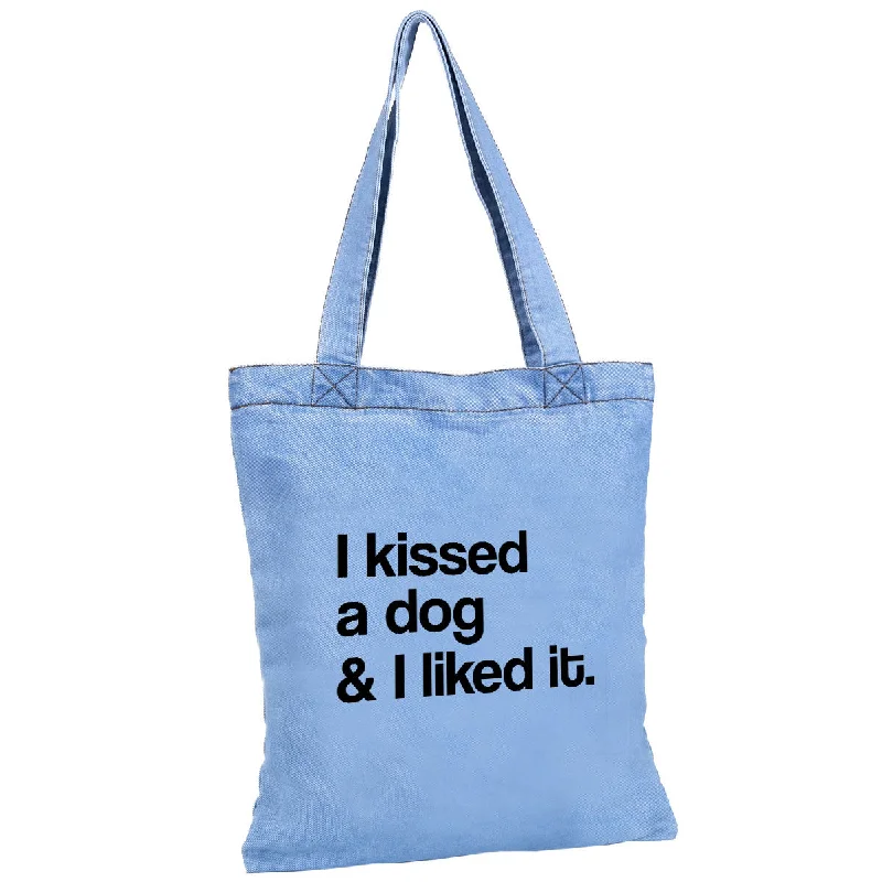 MAD-STYLE | I Kissed a Dog & I Liked It Denim Tote