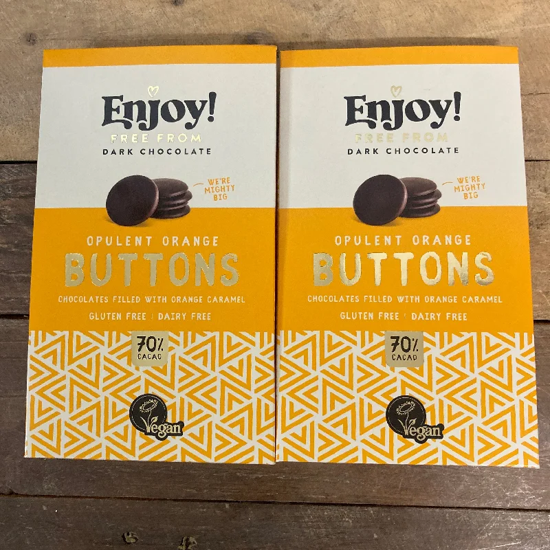 2x Enjoy Opulent Orange Caramel Filled Chocolate Buttons (2x96g)
