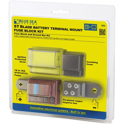 Blue Sea Systems ST - Blade Battery Terminal Mount Fuse Block Kit