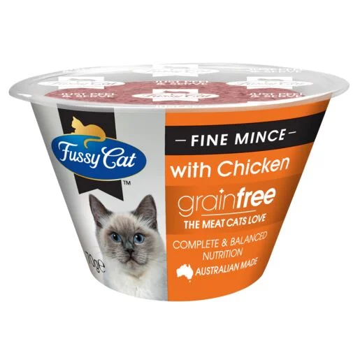Cat FoodFussy Cat Grain Free Fine Mince with Chicken Chilled Cat Food 70g