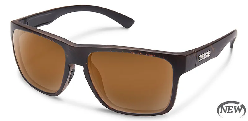 Suncloud Rambler Sunglasses, Blackened Tortoise Frame/Brown Polycarbonate Camera Lens Size 57mm