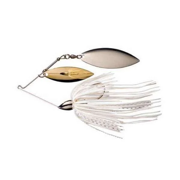 WE12NW01S Nickel Frame Double Willow Spinnerbait White & Silver Fishing Lure
