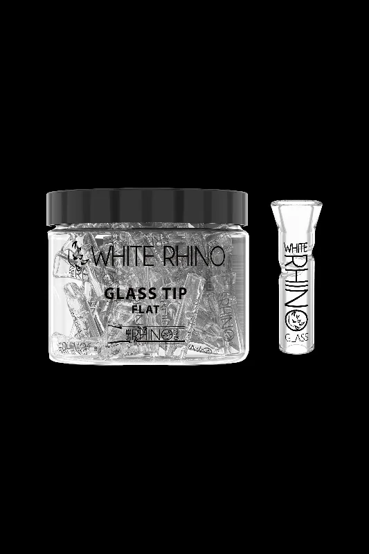 White Rhino 9mm Flat Glass Tip – 50ct