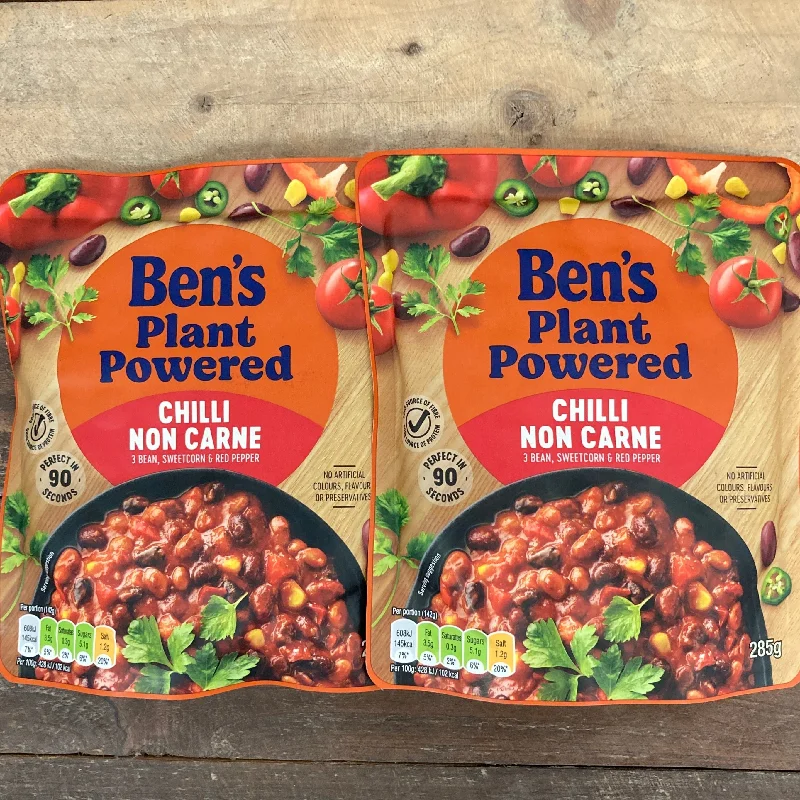 2x Ben's Plant Powered Chilli Non Carne Bags (2x285g)