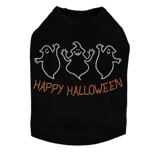 Halloween Ghosts Rhinestone Dog Tank