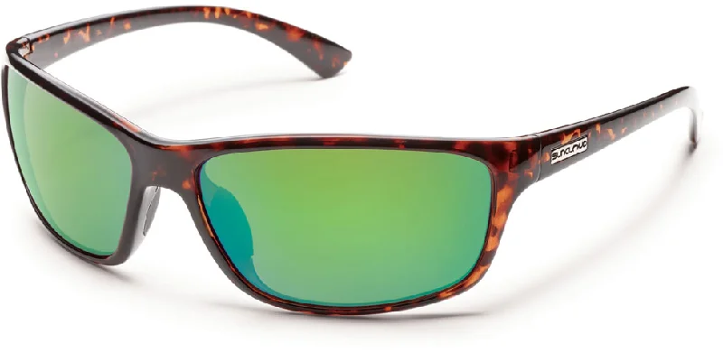 Suncloud Sentry Injection Sunglasses - Tortoise, Green Mirror + Cleaning Kit Medium