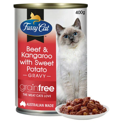 - Cat food nutritional analysis Fussy Cat Grain Free Beef and Kangaroo with Sweet Potato Wet Cat Food 400g - Cat food nutritional analysis Fussy Cat Grain Free Beef and Kangaroo with Sweet Potato Wet Cat Food 400g