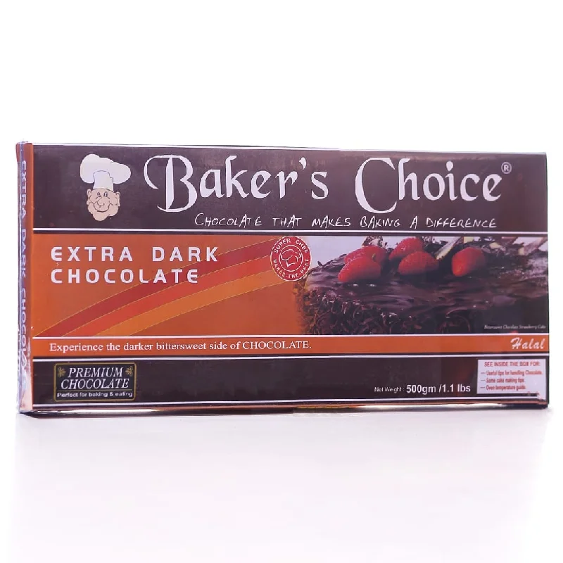 BAKERS CHOICE EXTRA DARK CHOCOLATE 500 GM