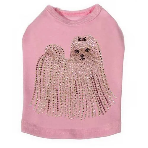 Maltese Rhinestone Dog Tank
