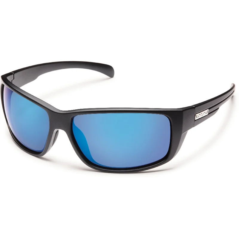 Smith Optics Lifestyle Suncloud 240790 Milestone Sunglasses 003655X - Matte Black - Polarized Blue Mirror Unisex Rectangle