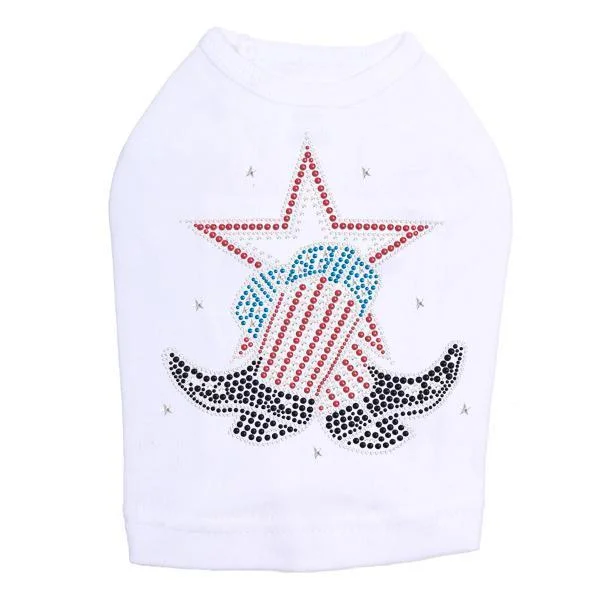 Boots With Star Rhinestone Dog Tank