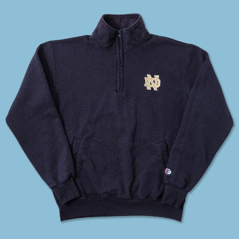 Champion Notre Dame Q-Zip Sweater Medium