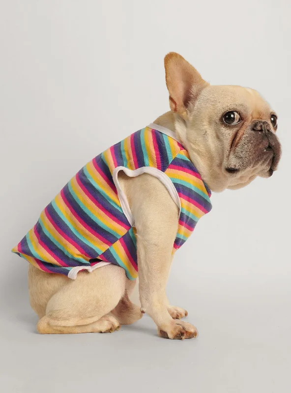Winter warm clothes for catsThe Tommy Striped Dog Tee