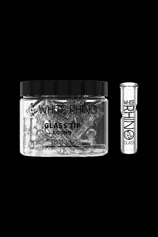 White Rhino Glass Tip 50ct Display – Round