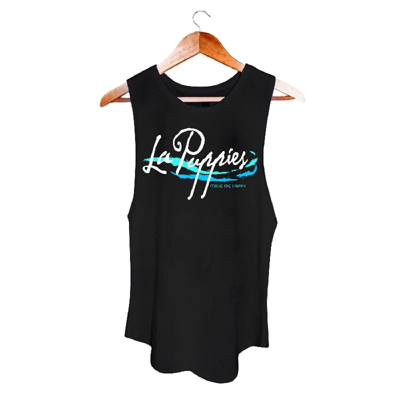 PUPPIES MAKE ME HAPPY | La Puppies Women's Sleeveless Tank