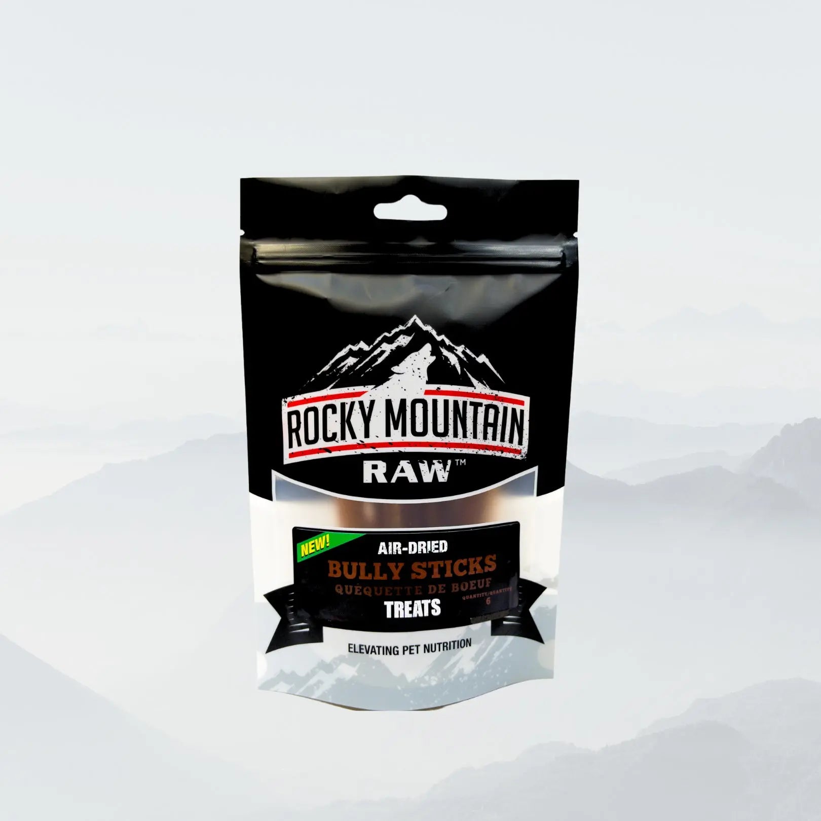 Rocky Mountain Raw Air Dried Bully Sticks Dog Treats 6 Count