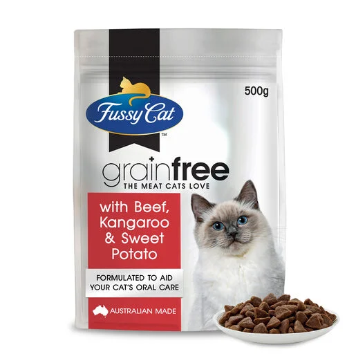 - Cat food for picky eaters Fussy Cat Grain Free with Beef, Kangaroo with Sweet Potato Dry Cat Food 500g - Cat food for picky eaters Fussy Cat Grain Free with Beef, Kangaroo with Sweet Potato Dry Cat Food 500g