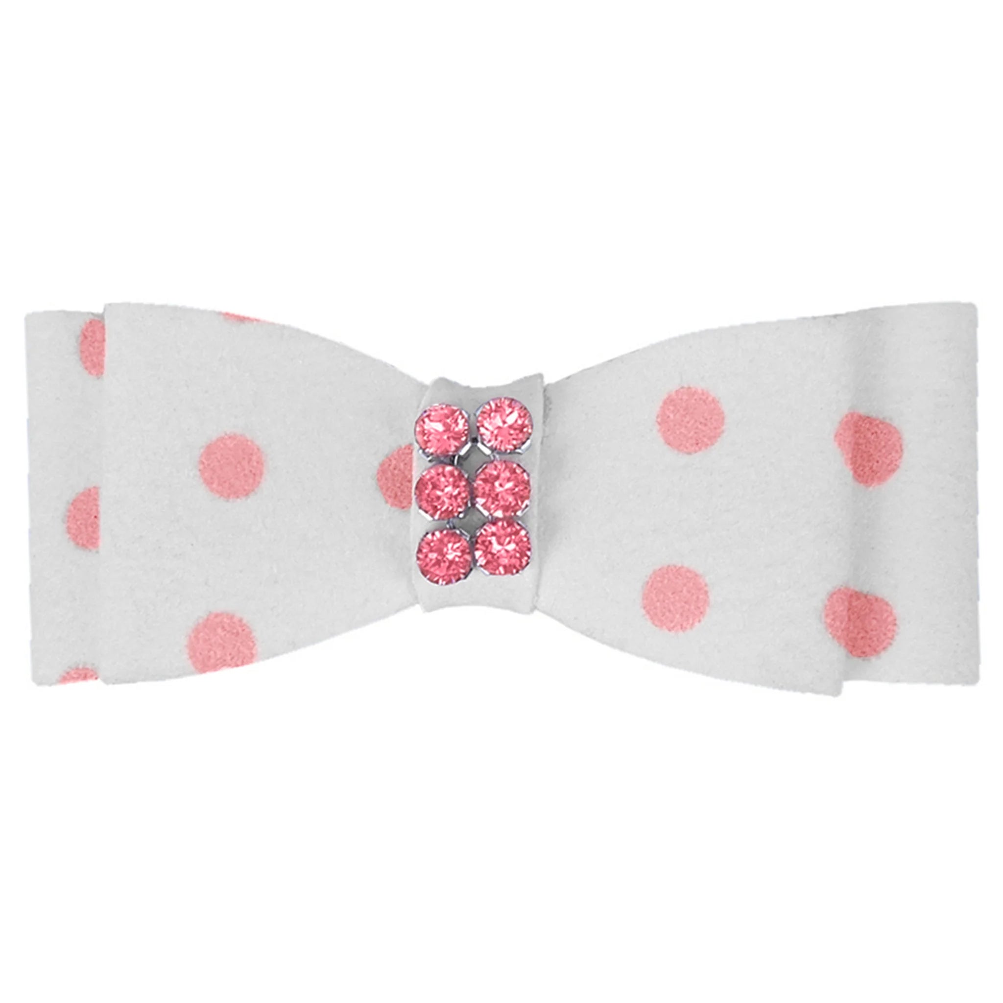 Susan Lanci Polka Dot Pink Giltmore Hair Bow