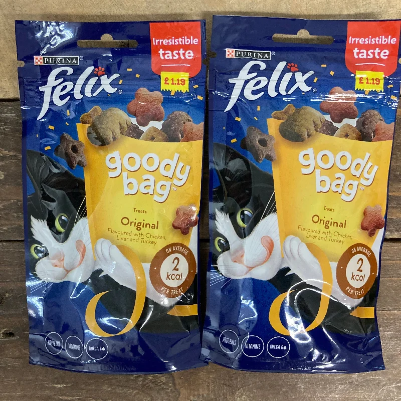3x Felix Goody Bag Cat Treats Original Mix Bags (3x60g)