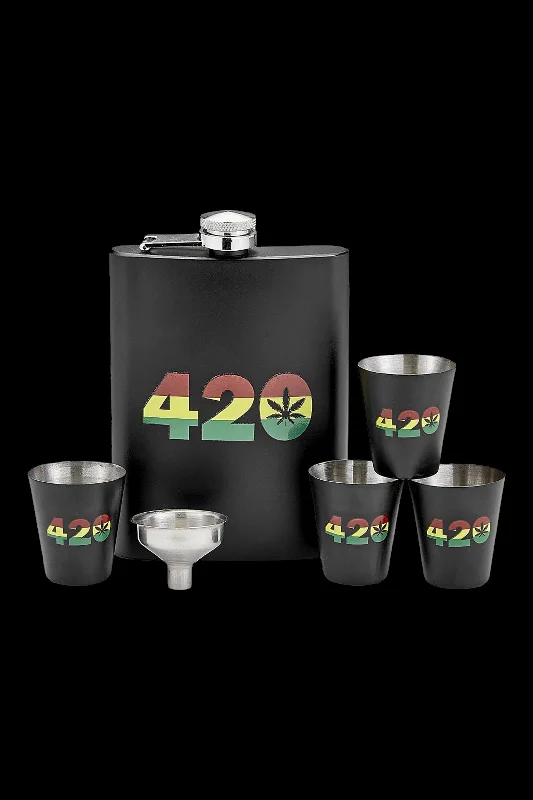 Roast & Toast Rasta 420 Flask Set