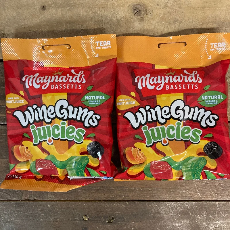 3x Maynards Bassetts Wine Gums Juicies Bags (3x130g)