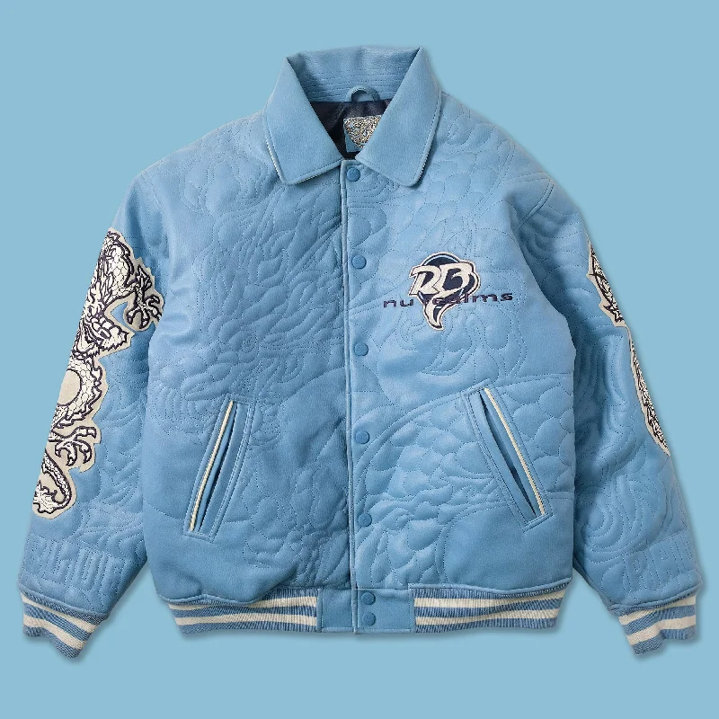 Vintage Raw Blue Varsity Jacket Large