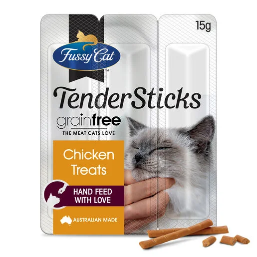    - Kitten food  Fussy Cat Grain Free Tender Sticks Chicken Cat Treats 15g