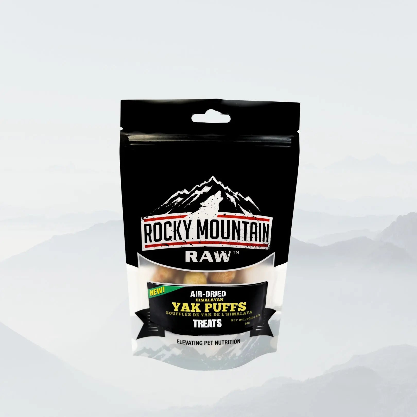 Rocky Mountain Raw Air Dried Himalayan Yak Puffs Pet Treats  2.12 oz
