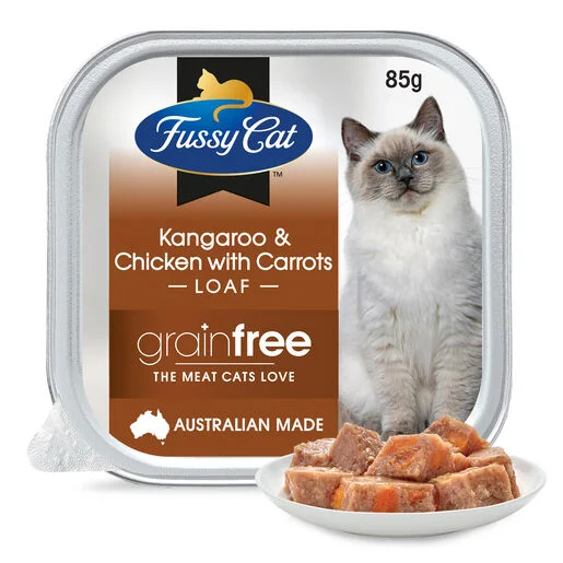 - High-protein cat food Fussy Cat Grain Free Kangaroo & Chicken with Carrots Wet Cat Food 85g - High-protein cat food Fussy Cat Grain Free Kangaroo & Chicken with Carrots Wet Cat Food 85g