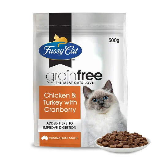 - Indoor cat food Fussy Cat Grain Free Chicken and Turkey with Cranberry Dry Cat Food 500g - Indoor cat food Fussy Cat Grain Free Chicken and Turkey with Cranberry Dry Cat Food 500g