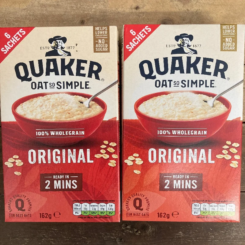 12x Quaker Oat So Simple Original Porridge Sachets (2 Packs of 6x27g)