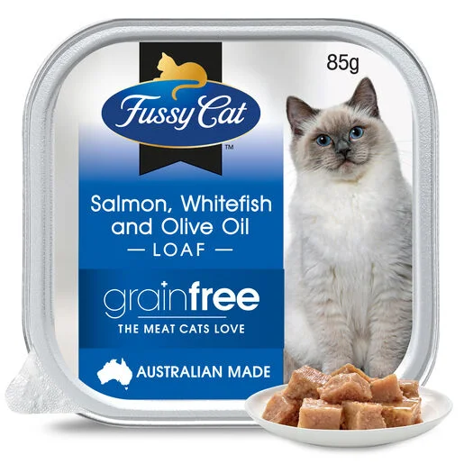 - Wholesale cat food prices Fussy Cat Grain Free Salmon and Whitefish with Olive Oil Wet Cat Food 85g - Wholesale cat food prices Fussy Cat Grain Free Salmon and Whitefish with Olive Oil Wet Cat Food 85g
