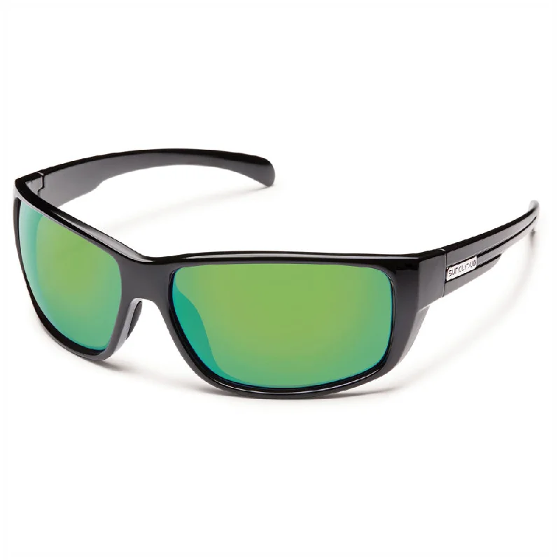 Smith Optics Lifestyle Suncloud 240790 Milestone Sunglasses 80765K7 - Black - Polarized Green Mirror Unisex Rectangle