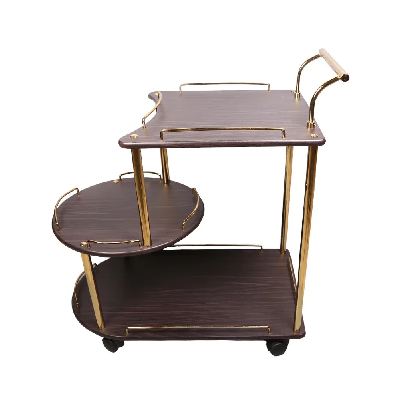 Baggi Tea Trolley Dark Brown Golden