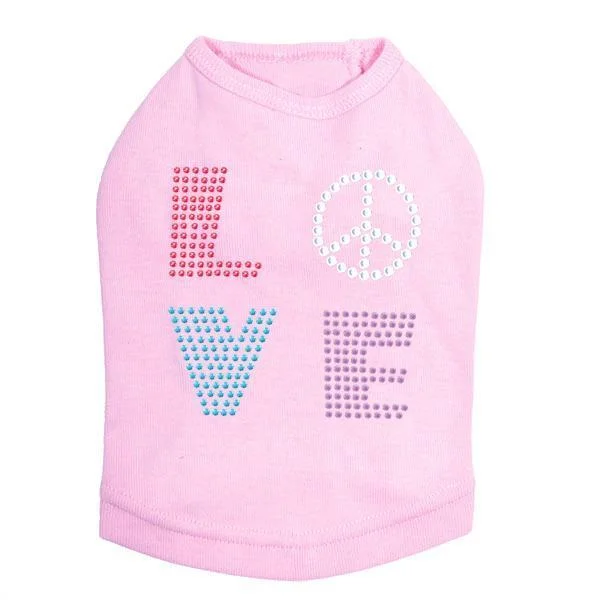 Love Rhinestone Dog Tank