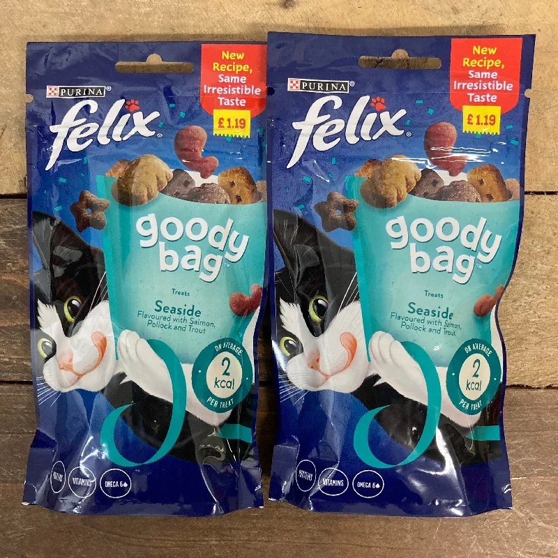 3x Felix Goody Bag Cat Treats Seaside Mix Bags (3x60g)