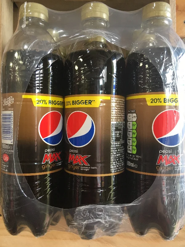 12x Pepsi Max Ginger Zero Sugar 600ml