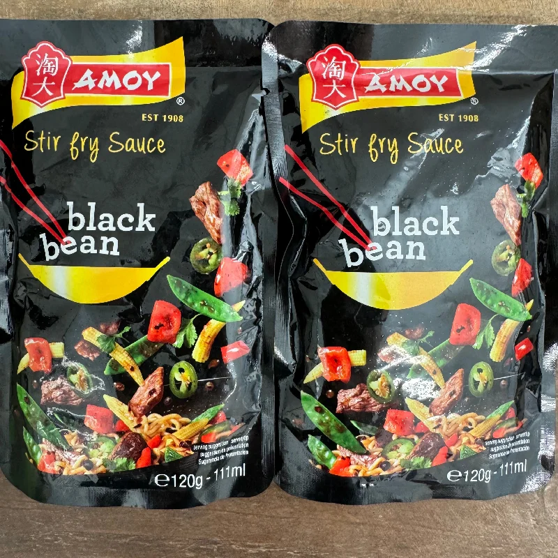 2x Amoy Aromatic Black Bean Stir Fry Sauce Sachets (2x120g)